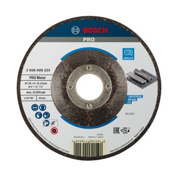   Bosch PRO hajlított csiszolótárcsa, nagyolótárcsa 125x6x22,23 mm, fémhez