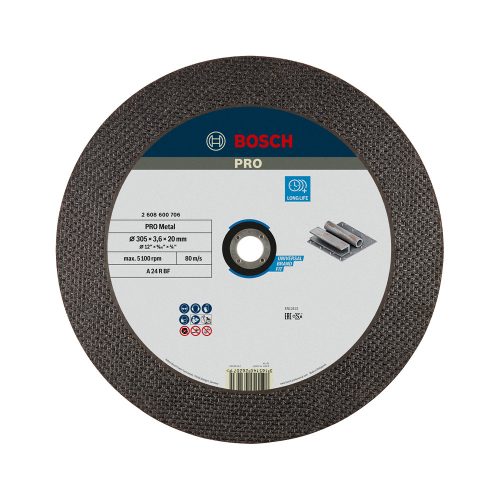 Bosch PRO egyenes vágókorong, darabolótárcsa 305x3,6x20 mm, fémhez