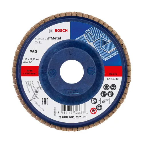 Bosch X431 legyezőtárcsa fémhez, egyenes, műanyag alátéttányér, Alox (Regisztrációval akár extra értékes ajándék is elérhető!)