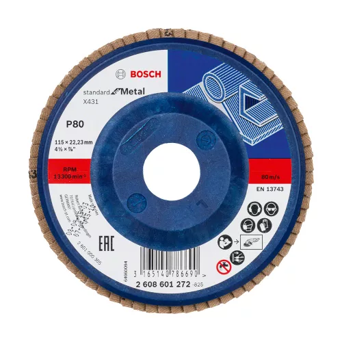 Bosch X431 legyezőtárcsa fémhez, egyenes, műanyag alátéttányér, Alox (Regisztrációval akár extra értékes ajándék is elérhető!)