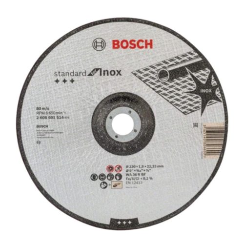 Bosch PRO hajlított vágókorong, 230x1,9x22,23 mm, inoxhoz, fémhez