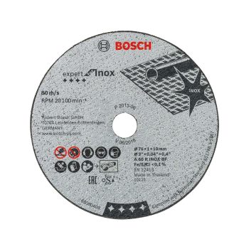   Bosch PRO egyenes vágókorong, 76x1x10 mm, inoxhoz, fémhez 5 db