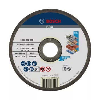   Bosch PRO Multi Material egyenes vágókorong, 125x1,6x22,23 mm, fém, műanyag, üreges téglához