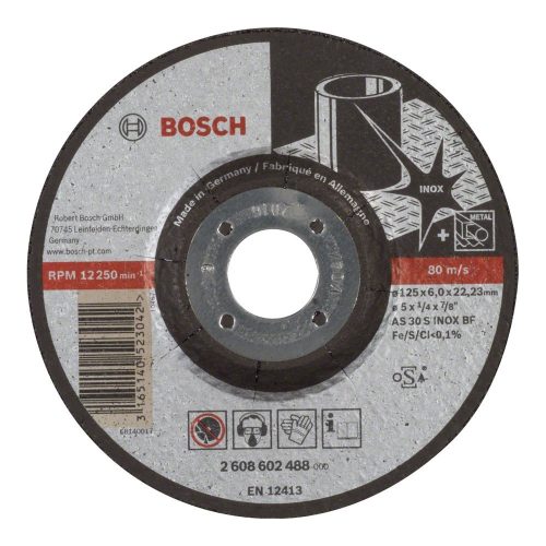 Bosch fémvágó korong INOX hajlított 125x6,0x22,23mm