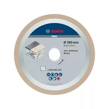   Bosch PRO Ceramic gyémánt vágókorong, 180x25,4 mm, márvány, csempe, kerámia (Regisztrációval akár extra értékes ajándék is elérhető!)