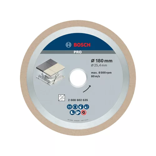 Bosch PRO Ceramic gyémánt vágókorong, 180x25,4 mm, márvány, csempe, kerámia (Regisztrációval akár extra értékes ajándék is elérhető!)