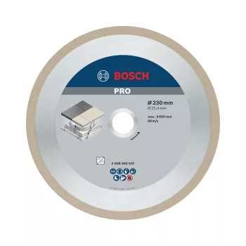   Bosch PRO Ceramic gyémánt vágókorong, 230x25,4 mm, márvány, csempe, kerámia (Regisztrációval akár extra értékes ajándék is elérhető!)