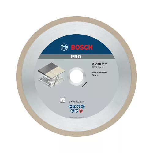 Bosch PRO Ceramic gyémánt vágókorong, 230x25,4 mm, márvány, csempe, kerámia (Regisztrációval akár extra értékes ajándék is elérhető!)