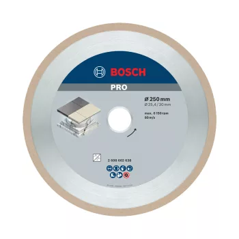   Bosch PRO Ceramic gyémánt vágókorong, 250x30/25,4 mm, márvány, csempe, kerámia (Regisztrációval akár ajándék is elérhető!)