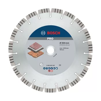   Bosch PRO Stone gyémánt vágókorong, 300x20/25,4 mm, vasbeton, gránit, terméskő