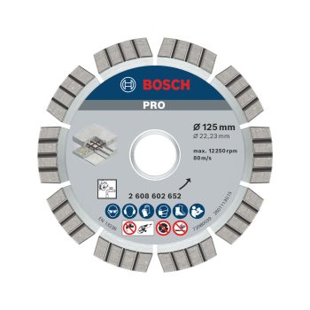   Bosch PRO Concrete gyémánt vágókorong, 125x22,23 mm, vasbeton, beton