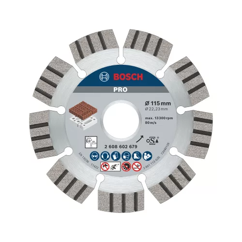 Bosch PRO Abrasive gyémánt vágókorong, 115x22,23 mm, cserép, mészkő, gipsz, gázbeton, beton (Regisztrációval akár ajándék is elérhető!)