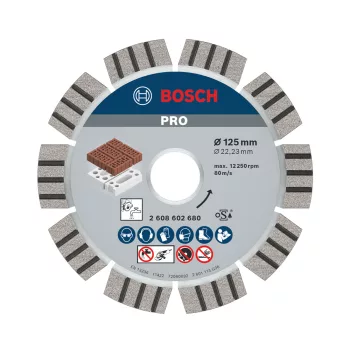   Bosch PRO Abrasive gyémánt vágókorong, 125x22,23 mm, cserép, mészkő, gipsz, gázbeton, beton
