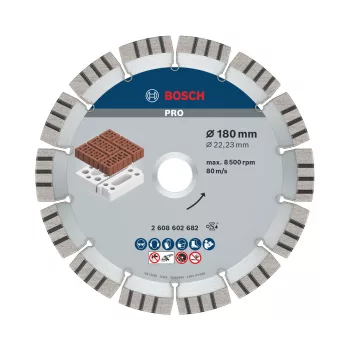   Bosch PRO Abrasive gyémánt vágókorong, 180x22,23 mm, cserép, mészkő, gipsz, gázbeton, beton