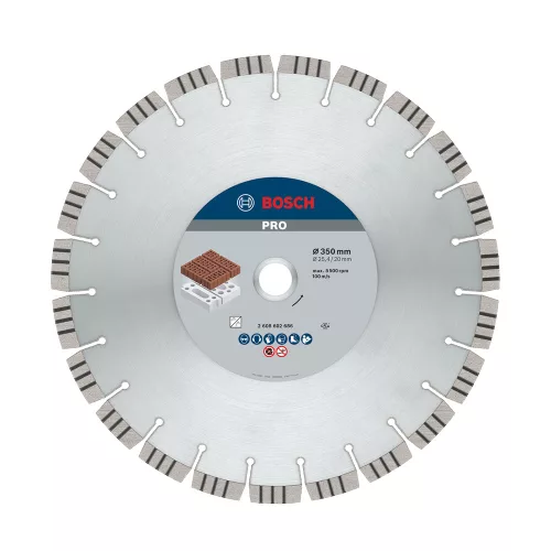 Bosch PRO Abrasive gyémánt vágókorong, 350x20/25,4 mm, cserép, mészkő, gipsz, gázbeton, beton (Regisztrációval akár ajándék is elérhető!)