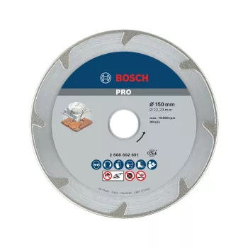   Bosch PRO Marble galvanizált gyémánt vágókorong, 150x22,23 mm, márvány (Regisztrációval akár extra értékes ajándék is elérhető!)