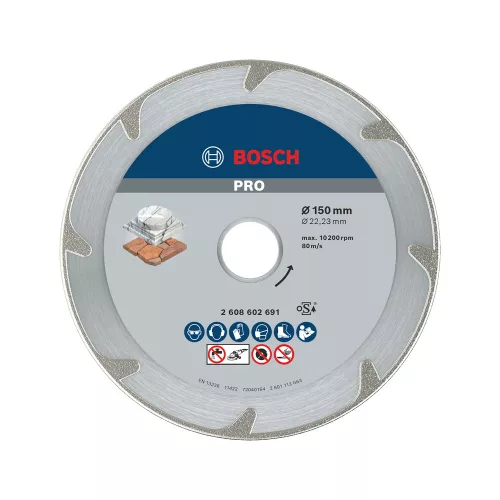 Bosch PRO Marble galvanizált gyémánt vágókorong, 150x22,23 mm, márvány (Regisztrációval akár extra értékes ajándék is elérhető!)
