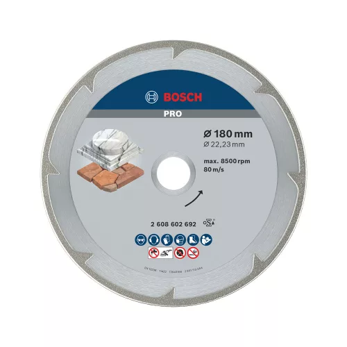 Bosch PRO Marble galvanizált gyémánt vágókorong, 180x22,23 mm, márvány (Regisztrációval akár extra értékes ajándék is elérhető!)