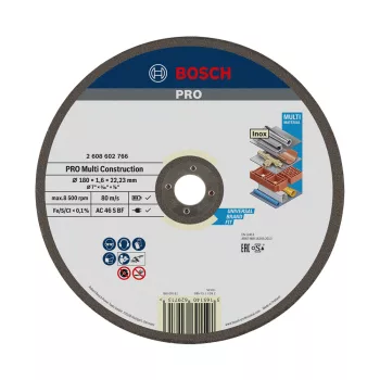   Bosch PRO Multi Material egyenes vágókorong, 180x1,6x22,23 mm, fém, műanyag, üreges téglához