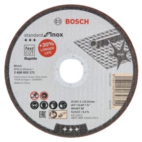 Bosch vágókorong Inox egyenes 125x1,0x22,23