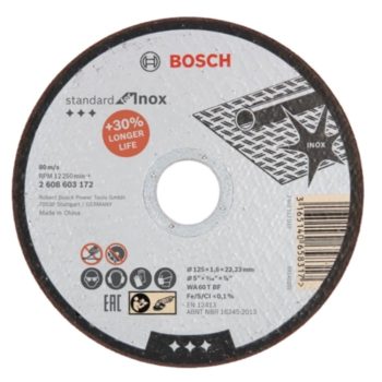   Bosch PRO egyenes vágókorong, 125x1,6x22,23 mm, inoxhoz, fémhez