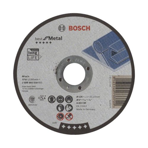 Bosch fémvágó korong egyenes 125x1,5x22,23mm