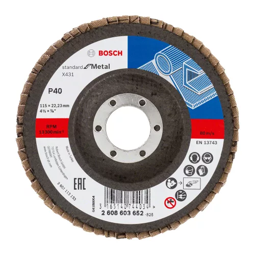 Bosch X431 legyezőtárcsa fémhez, kúpos, üvegszövet alátéttányér, Alox (Regisztrációval akár extra értékes ajándék is elérhető!)