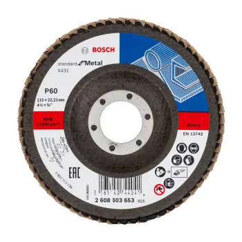   Bosch X431 legyezőtárcsa fémhez, kúpos, üvegszövet alátéttányér, Alox (Regisztrációval akár extra értékes ajándék is elérhető!)