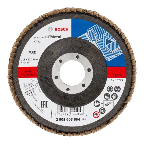 Bosch X431 legyezőtárcsa fémhez, kúpos, üvegszövet alátéttányér, Alox (Regisztrációval akár extra értékes ajándék is elérhető!)