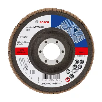   Bosch X431 legyezőtárcsa fémhez, kúpos, üvegszövet alátéttányér, Alox (Regisztrációval akár extra értékes ajándék is elérhető!)
