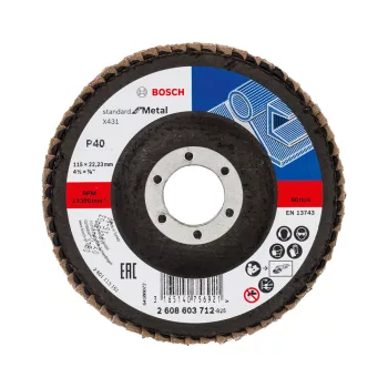   Bosch X431 legyezőtárcsa fémhez, egyenes, üvegszövet alátéttányér, Alox (Regisztrációval akár extra értékes ajándék is elérhető!)