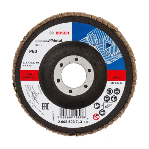 Bosch X431 legyezőtárcsa fémhez, egyenes, üvegszövet alátéttányér, Alox (Regisztrációval akár extra értékes ajándék is elérhető!)
