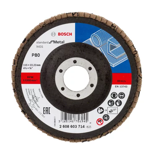 Bosch X431 legyezőtárcsa fémhez, egyenes, üvegszövet alátéttányér, Alox (Regisztrációval akár extra értékes ajándék is elérhető!)