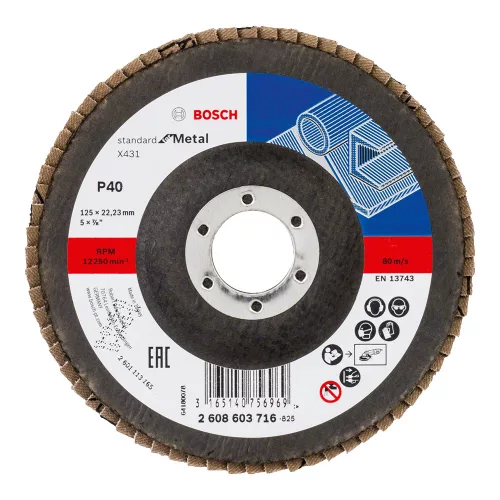 Bosch X431 legyezőtárcsa fémhez, egyenes, üvegszövet alátéttányér, Alox (Regisztrációval akár extra értékes ajándék is elérhető!)