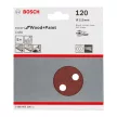 Bosch EXPERT C430 csiszolópapír excentercsiszolókhoz, fa és festék, , 5db 115mm, G120, 8 lyuk