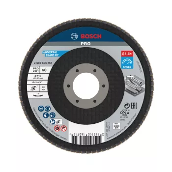   Bosch PRO X571 legyezőtárcsa, 115 mm, G60, inoxhoz, fémhez (Regisztrációval akár extra értékes ajándék is elérhető!)