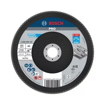   Bosch PRO X571 legyezőtárcsa, 180 mm, G40, inoxhoz, fémhez (Regisztrációval akár extra értékes ajándék is elérhető!)