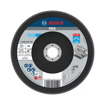   Bosch PRO X571 legyezőtárcsa, 180 mm, G80, inoxhoz, fémhez (Regisztrációval akár extra értékes ajándék is elérhető!)
