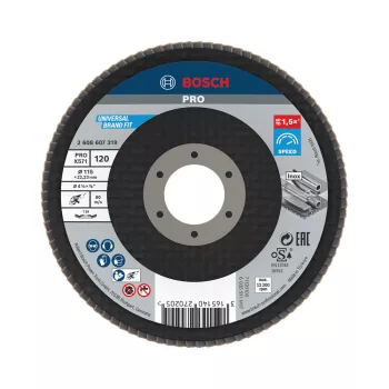   Bosch PRO X571 legyezőtárcsa, 115 mm, G120, inoxhoz, fémhez (Regisztrációval akár extra értékes ajándék is elérhető!)