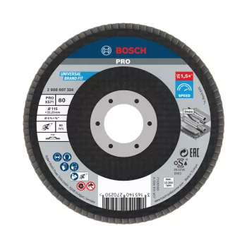   Bosch PRO X571 legyezőtárcsa, 115 mm, G80, inoxhoz, fémhez (Regisztrációval akár extra értékes ajándék is elérhető!)