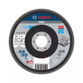   Bosch PRO X571 legyezőtárcsa, 125 mm, G60, inoxhoz, fémhez (Regisztrációval akár extra értékes ajándék is elérhető!)