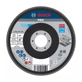   Bosch PRO X571 legyezőtárcsa, 125 mm, G80, inoxhoz, fémhez (Regisztrációval akár extra értékes ajándék is elérhető!)
