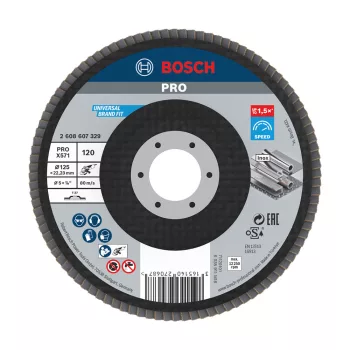   Bosch PRO X571 legyezőtárcsa, 125 mm, G120, inoxhoz, fémhez (Regisztrációval akár extra értékes ajándék is elérhető!)