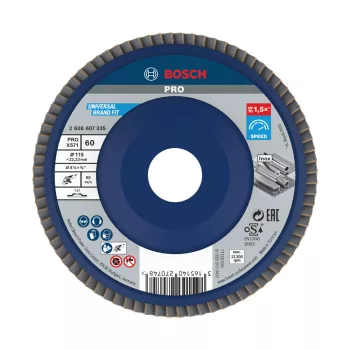   Bosch PRO X571 legyezőtárcsa, 115 mm, G60, inoxhoz, fémhez (Regisztrációval akár extra értékes ajándék is elérhető!)