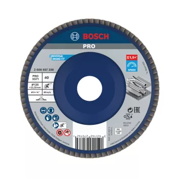   Bosch PRO X571 legyezőtárcsa, 115 mm, G40, inoxhoz, fémhez (Regisztrációval akár extra értékes ajándék is elérhető!)