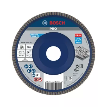   Bosch PRO X571 legyezőtárcsa, 125 mm, G120, inoxhoz, fémhez (Regisztrációval akár extra értékes ajándék is elérhető!)