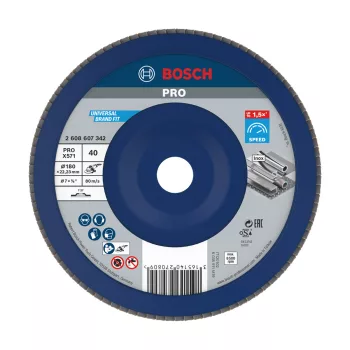   Bosch PRO X571 legyezőtárcsa, 180 mm, G40, inoxhoz, fémhez (Regisztrációval akár extra értékes ajándék is elérhető!)
