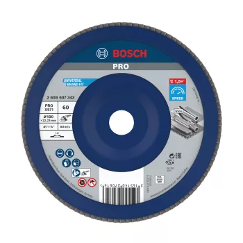   Bosch PRO X571 legyezőtárcsa, 180 mm, G60, inoxhoz, fémhez (Regisztrációval akár extra értékes ajándék is elérhető!)