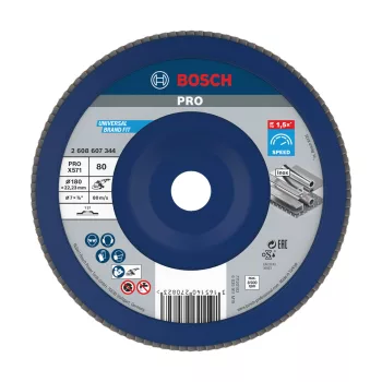   Bosch PRO X571 legyezőtárcsa, 180 mm, G80, inoxhoz, fémhez (Regisztrációval akár extra értékes ajándék is elérhető!)
