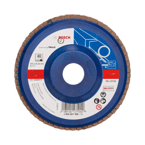 Bosch EXPERT X551 legyezőtárcsa fémhez, egyenes, műanyag alátéttányér, Zirkon 125mm, G40